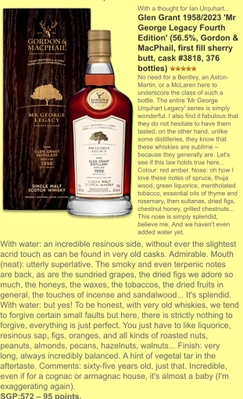 Glen Grant 1958 Sherry Cask Mr George Legacy